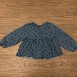 Zara Chambray Long Sleeve Top